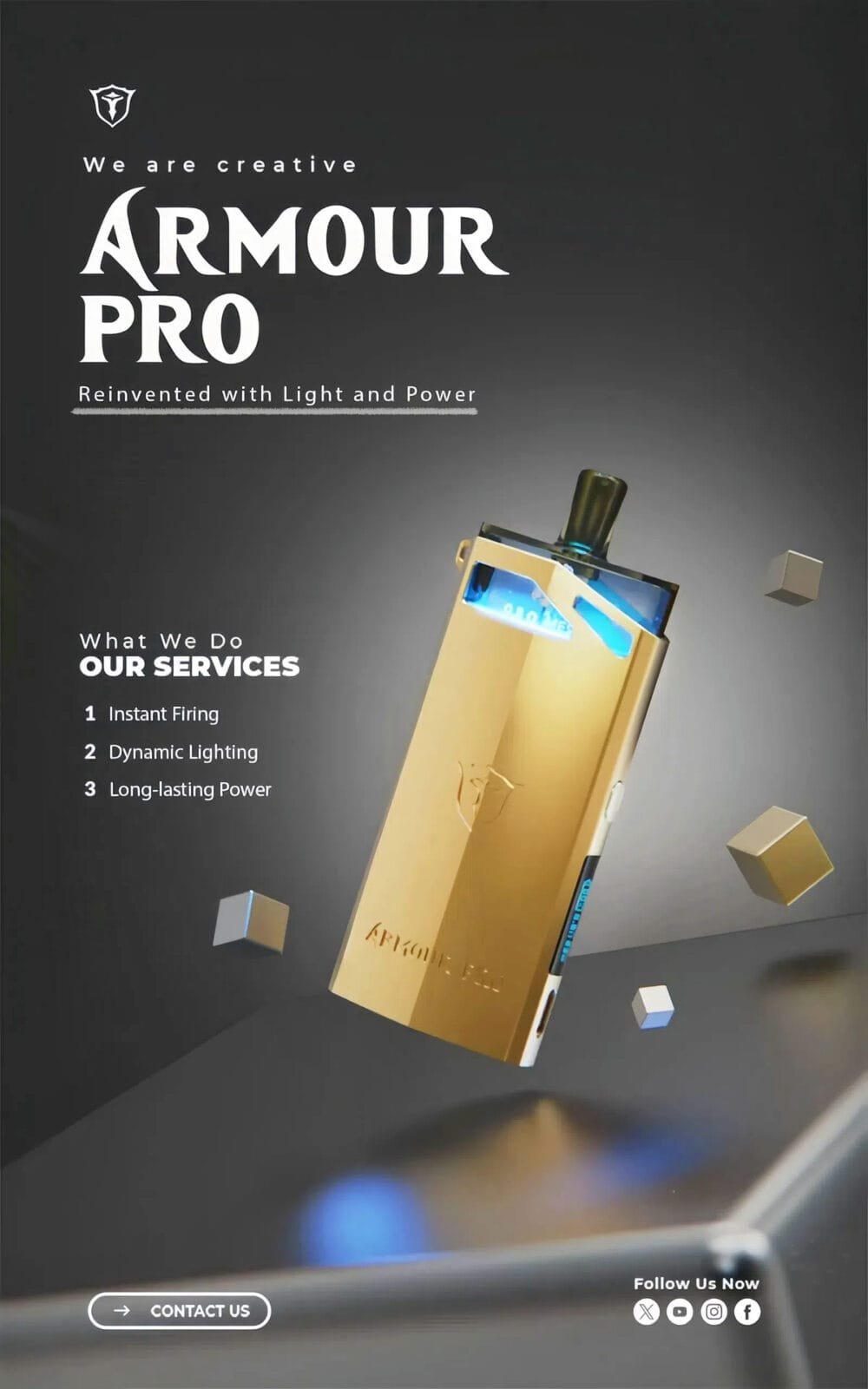 將軍 PRO主機 SAMURAI Armour Pro 將軍 PRO小煙主機 1500mAh 鎧甲發光煙彈