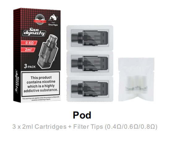 San Dynasty 小海豚空倉 【San Dynasty主機套裝】含2ml空倉×2+1000mAh可拆電池+掛繩|多色可選